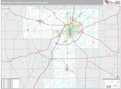 Fort Wayne Metro Area Digital Map Premium Style